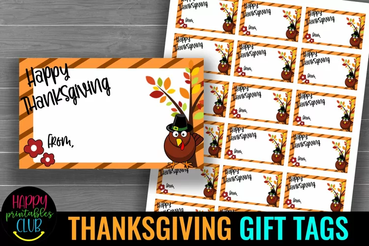 Thanksgiving Gift Tags I Thanksgiving Treat Bag Gift Tags