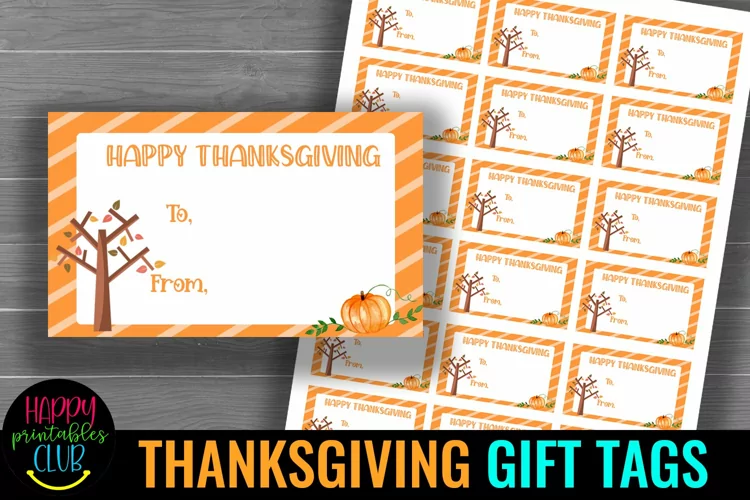 Thanksgiving Gift Tags I Thanksgiving Treat Bag Gift Tags