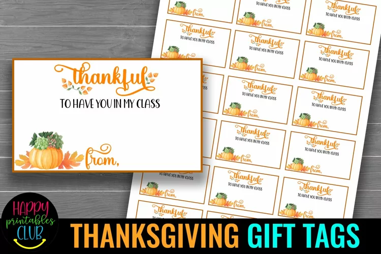 Thanksgiving Gift Tags I Thanksgiving Treat Bag Gift Tags