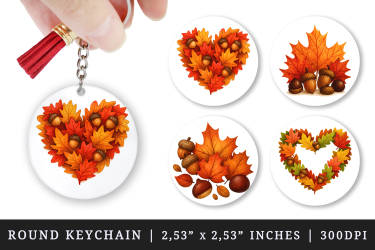 Thanksgiving round keychain pintable sublimation design png