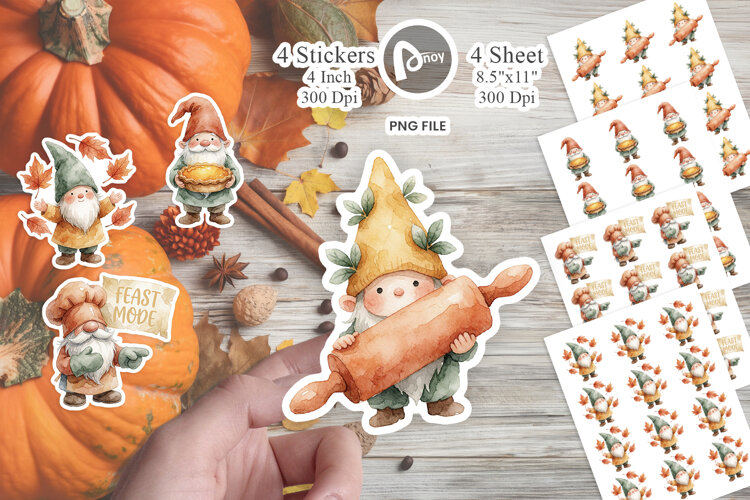 Kitchen Baking Gnomes Sticker example image 1