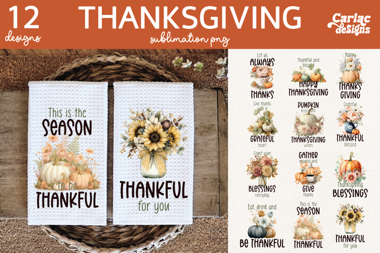 Thanksgiving Kitchen Towel Sublimation Bundle