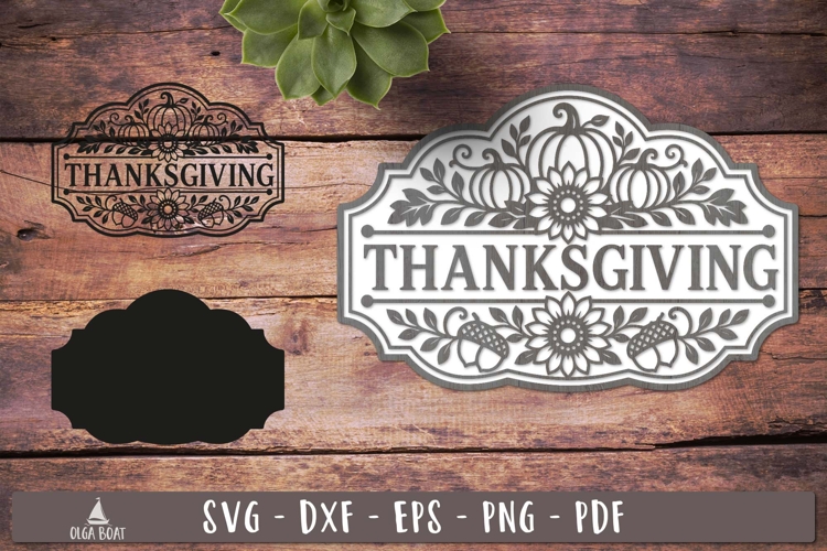 Thanksgiving Layered Sign SVG Laser Cut design