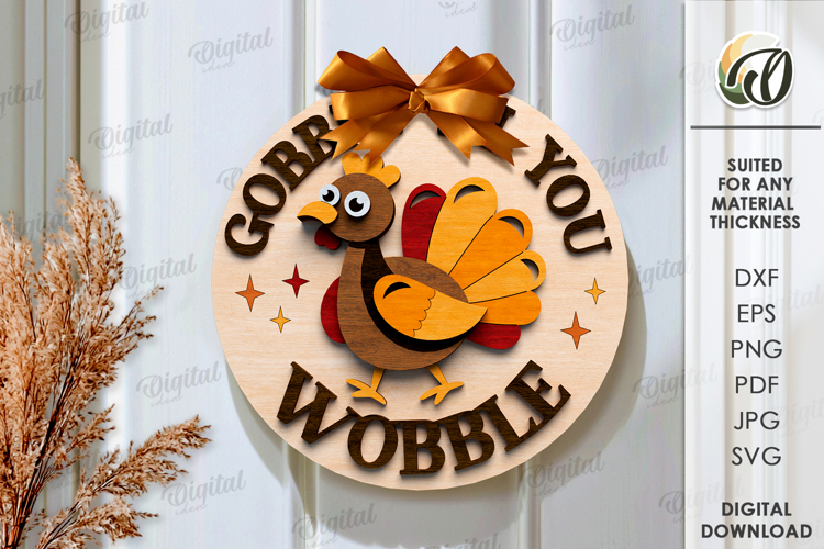 Thanksgiving round sign Laser Cut. Wall decor SVG