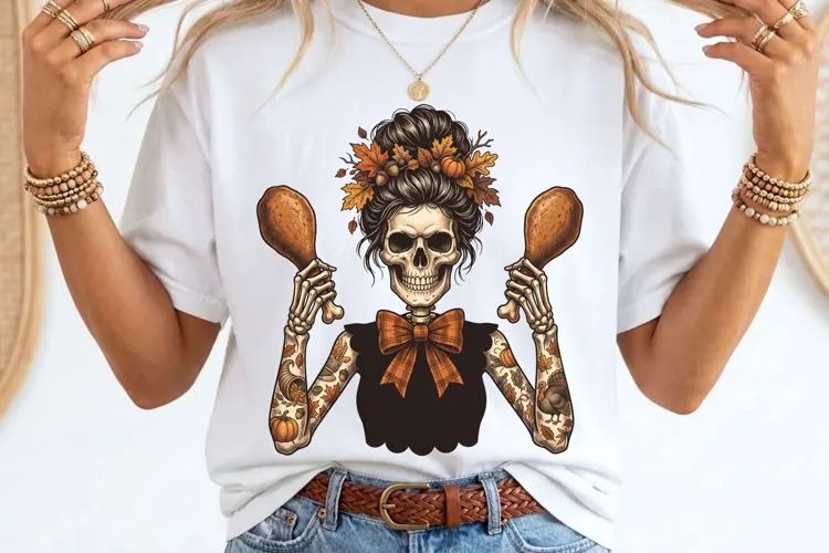 Thanksgiving Skeleton Turkey Drumsticks Fall Autumn PNG