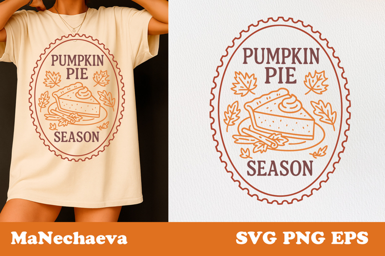 Fall Thanksgiving Postage Stamp SVG | Pumpkin Pie Season