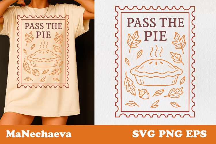 Fall Thanksgiving Postage Stamp SVG | Pass the Pie