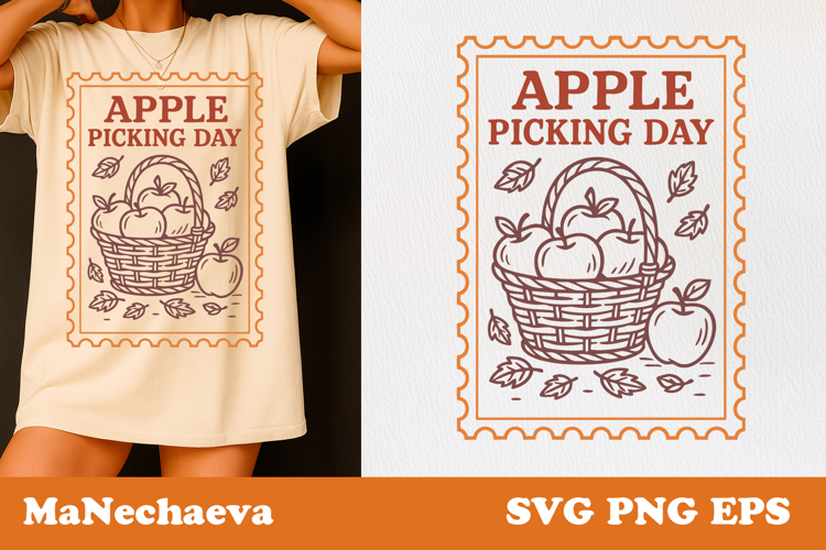Fall Thanksgiving Postage Stamp SVG | Apple Picking Day