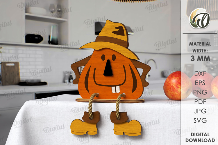 Thanksgiving Stand Decor Laser Cut. Pumpkin SVG