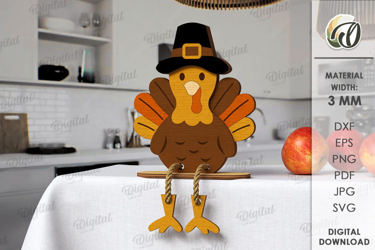 Thanksgiving Stand Decor Laser Cut. Turkey SVG