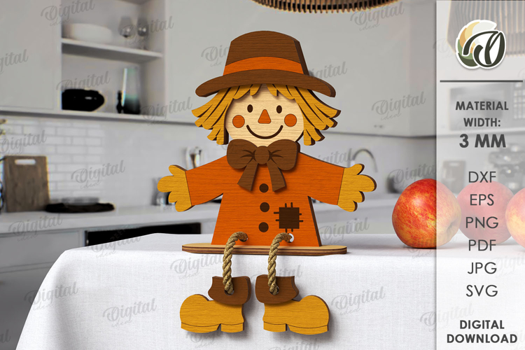 Thanksgiving Stand Decor Laser Cut. Scarecrow SVG