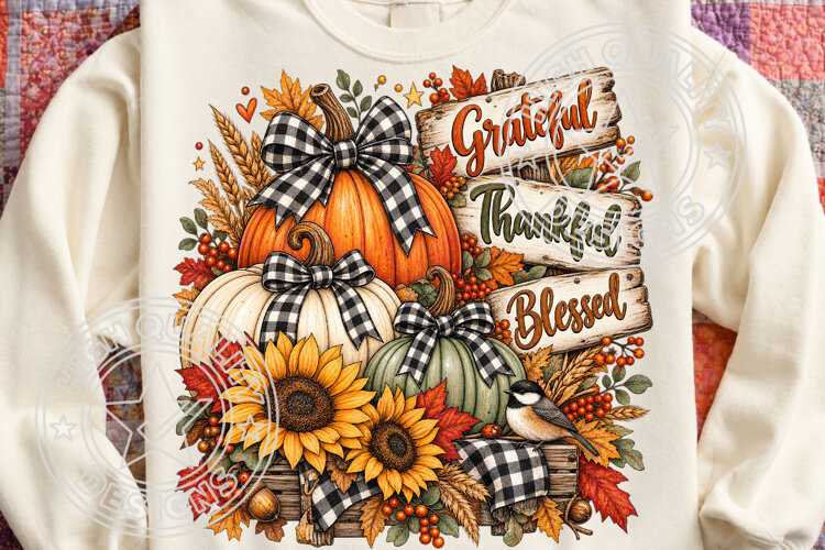Thanksgiving Sublimation, Thankful PNG, Funny Autumn PNG 3 example image 1
