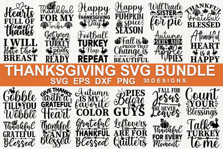 Thanksgiving Quotes SVG Bundle, Thanksgiving Shirt & Craft D