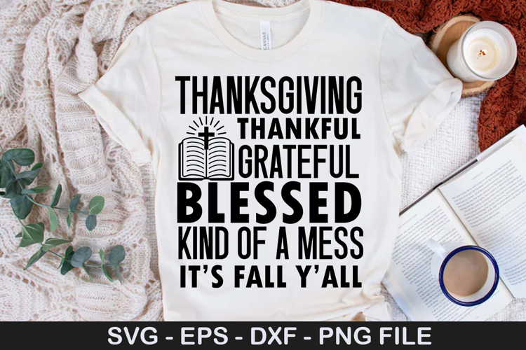 Thanksgiving thankful grateful SVG - Boho Fall Christian Des