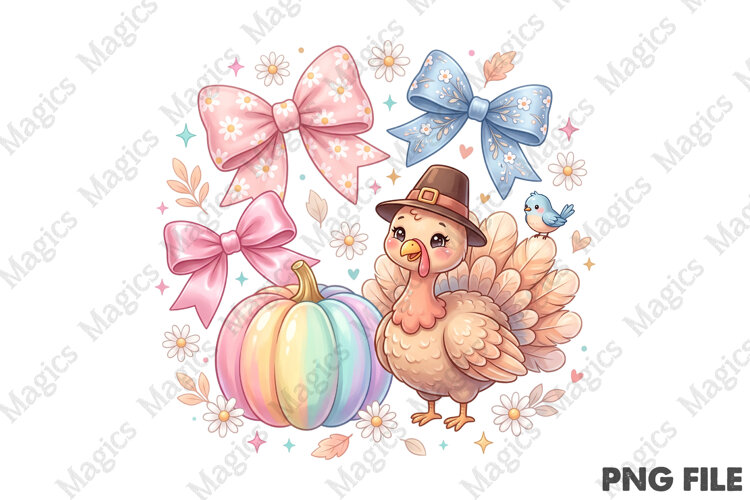 Thanksgiving Turkey Coquette PNG example image 1