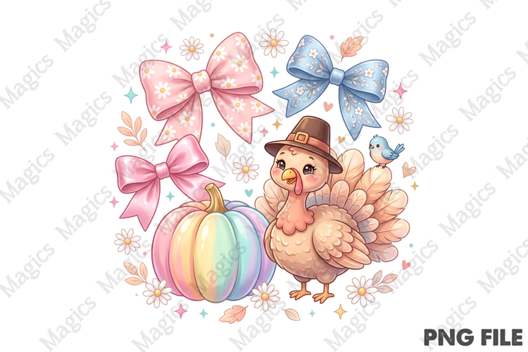 Thanksgiving Turkey Coquette PNG