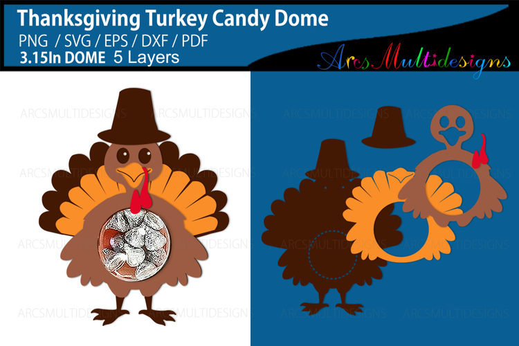 Thanksgiving turkey candy dome holder