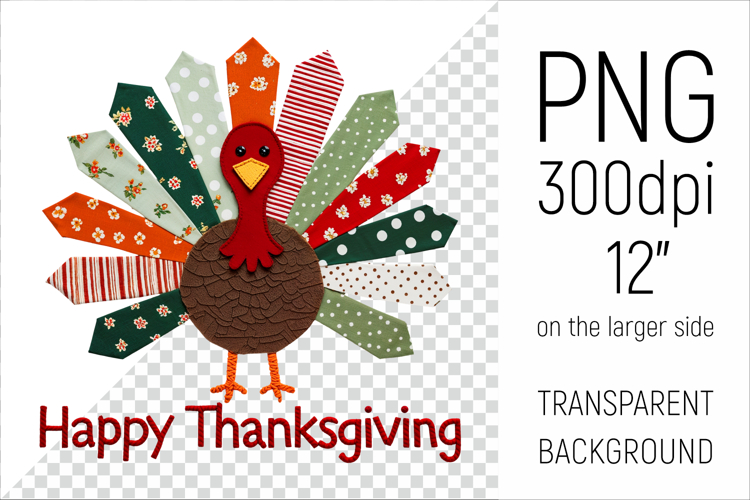 Patchwork Thanksgiving Turkey Clipart