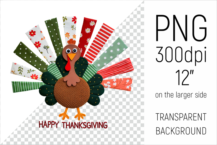 Patchwork Thanksgiving Turkey Clipart