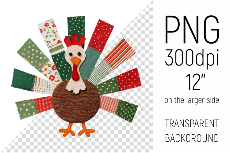 Patchwork Thanksgiving Turkey Clipart