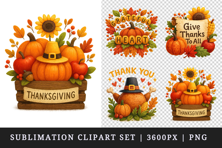 Thanksgiving clipart printable sublimation design png