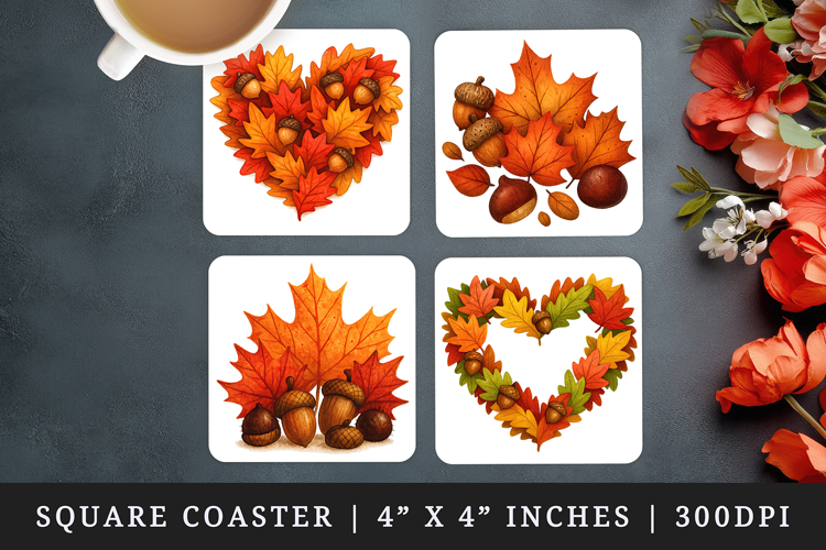 Thanksgiving square coaster sublimation, coasters design
