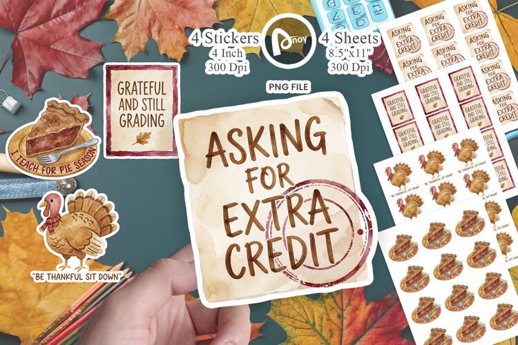 Thanksgiving Week Teacher Mood Board Sticker example image 1