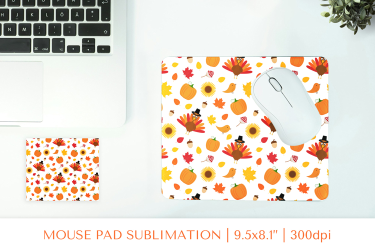 Thanksgiving mouse pad sublimation design. Fall mousepad 01