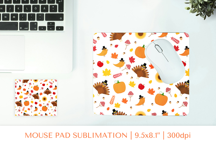 Thanksgiving mouse pad sublimation design. Fall mousepad 02
