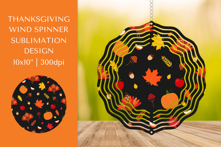 Thanksgiving Spinner Sublimation. Wind Spinner Design PNG 04