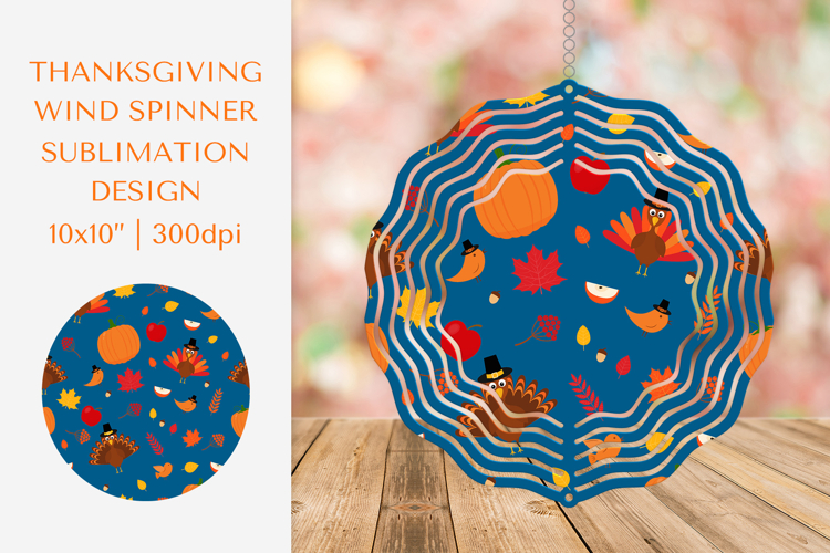 Thanksgiving Spinner Sublimation. Wind Spinner Design PNG 06