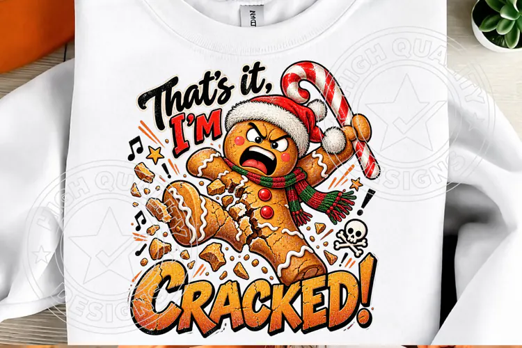 That's It, I'm Cracked Gingerbread Funny Christmas Design