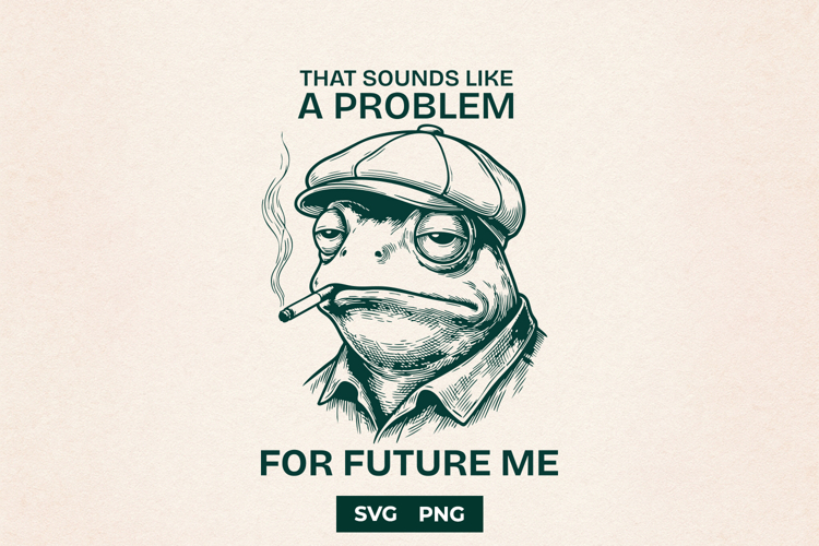 Future Me Problem Toad SVG Funny Sarcastic Frog Design