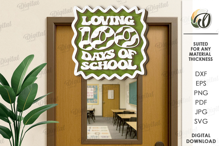 100th Days of School Sign Laser Cut. School SVG