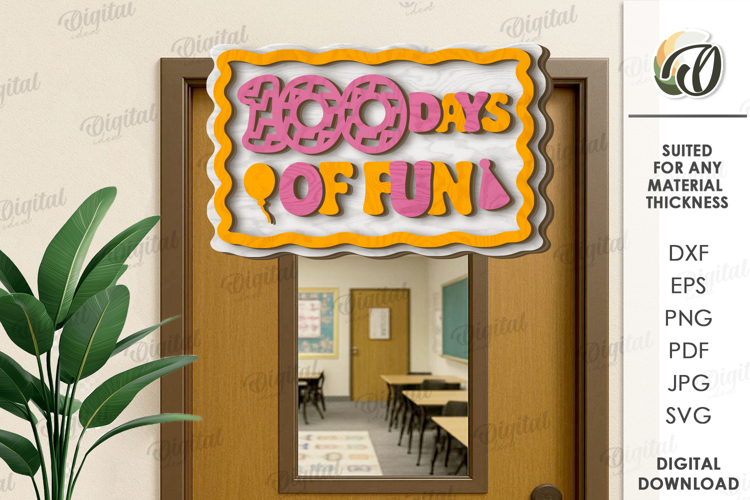 100th Days of School Sign Laser Cut. School SVG