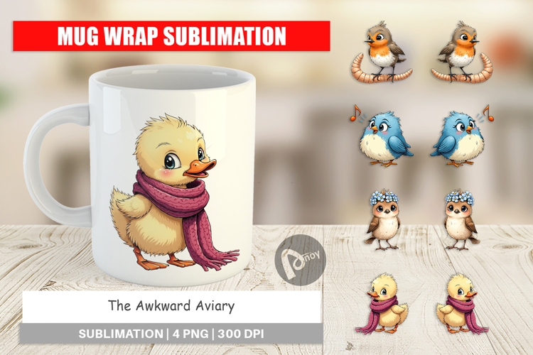 The Awkward Aviary Mug Wrap