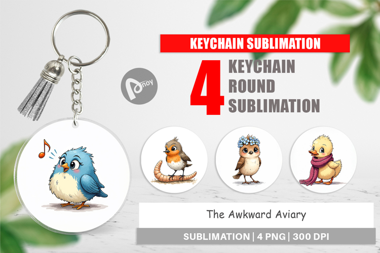 The Awkward Aviary Keychain