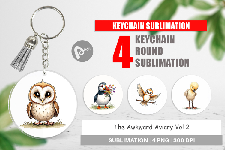 The Awkward Aviary Keychain