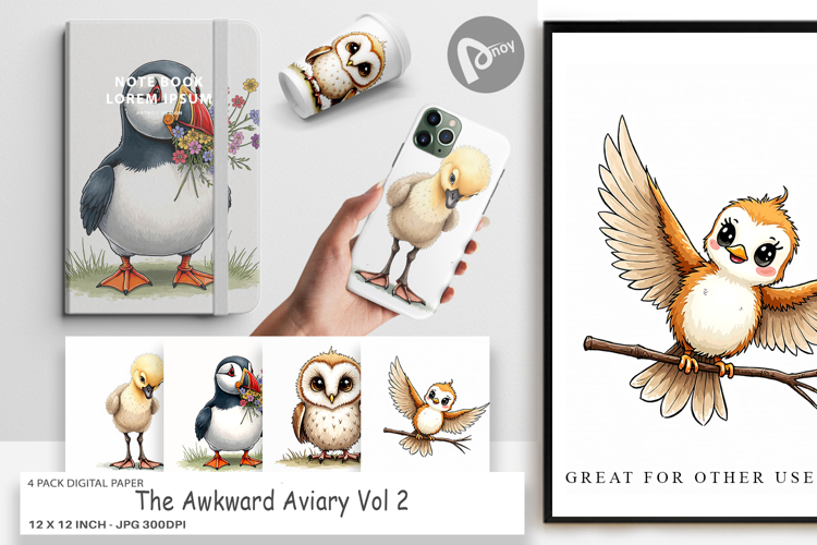 The Awkward Aviary Digital Paper