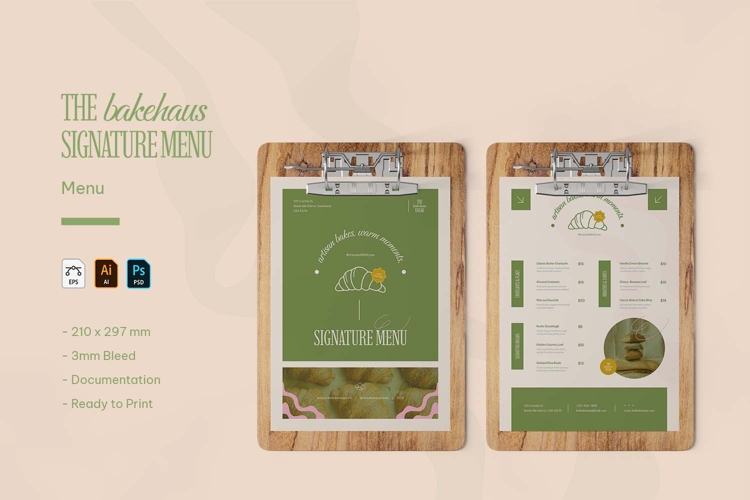 The Bakehaus Signature - Menu