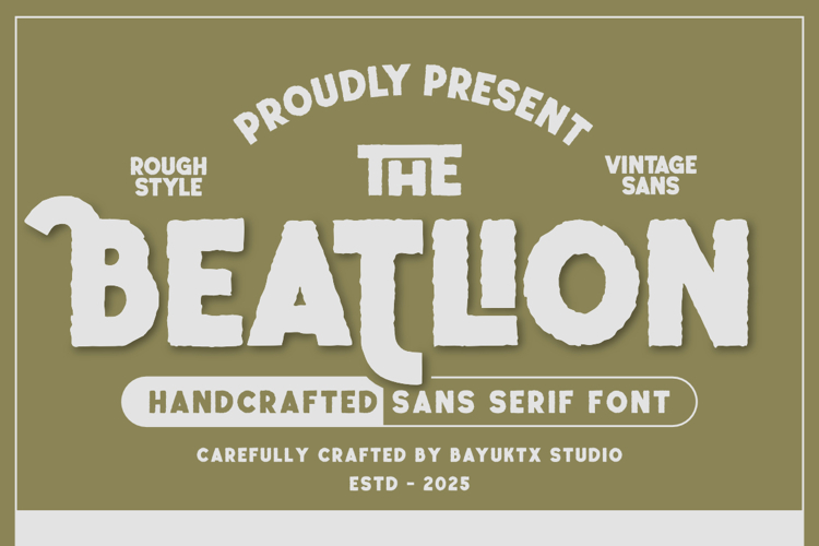 The Beatlion - Handcrafted Vintage Rough Font