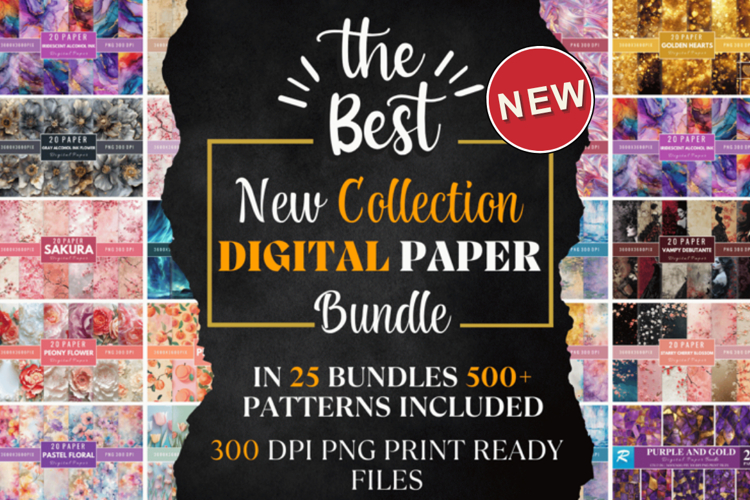 The Best New Digital Paper Huge Bundle, Backgrounds Bundle