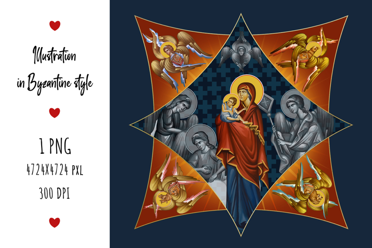 The Blessed Virgin Mary Greek Illustration