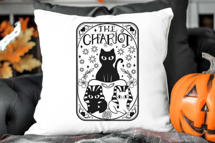 The Chariot Cat Tarot Card - SVG example image 1