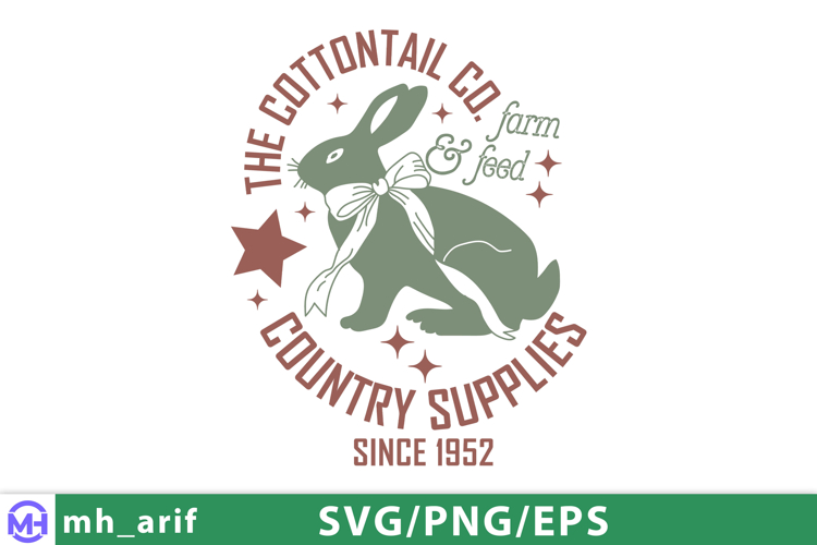 Vintage Countryside Rabbit Sign SVG PNG T-shirt Design