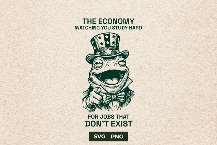 Sarcastic Economy Frog Student Meme SVG example image 1
