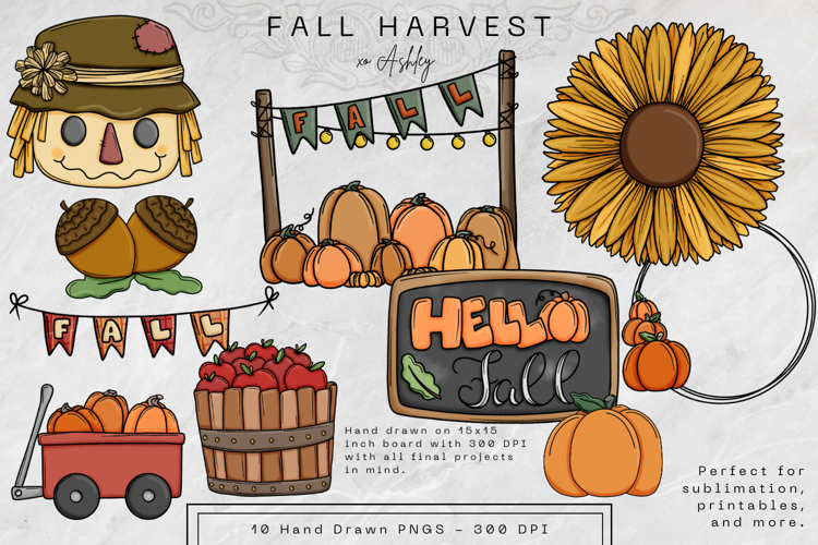 Fall Harvest Clip Art PNG Files