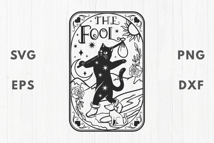 The Fool Cat Tarot SVG Card