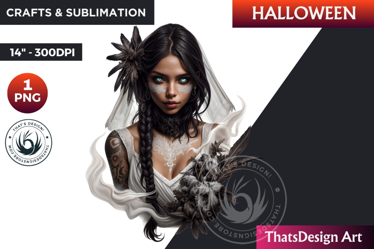 The ghostly Bride Halloween clipart, haunted bride Ghost PNG