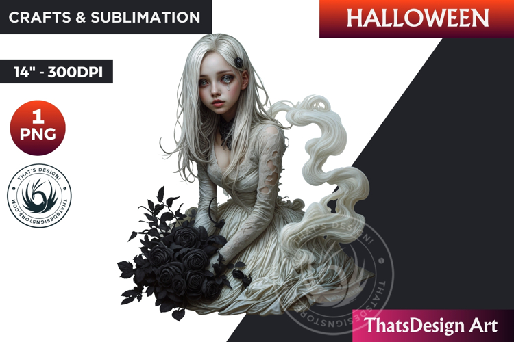 The ghostly Bride Halloween clipart, haunted bride Ghost PNG